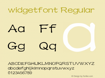 widgetfont Regular Version 1.00 December 27, 2016, initial release图片样张