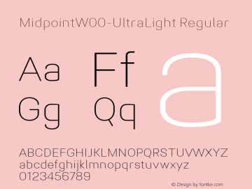 MidpointW00-UltraLight Regular Version 1.00 Font Sample