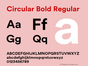 Circular Bold Regular Version 1.001 Font Sample