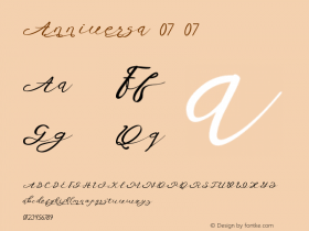 Anniversa 07 07 Version 1.000 Font Sample