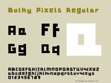 Bulky Pixels Regular Macromedia Fontographer 4.1.4 17/4/01图片样张