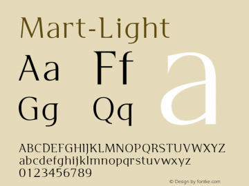 Mart-Light ☞ Version 4.001;com.myfonts.easy.no-comment-group-ltd.mart.light.wfkit2.version.4bLr Font Sample