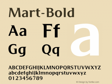 Mart-Bold ☞ Version 4.001;com.myfonts.easy.no-comment-group-ltd.mart.bold.wfkit2.version.4bLp Font Sample