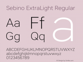 Sebino ExtraLight Regular Version 1.000 Font Sample