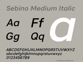 Sebino Medium Italic Version 1.000 Font Sample