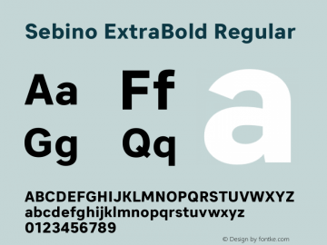 Sebino ExtraBold Regular Version 1.000 Font Sample