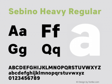 Sebino Heavy Regular Version 1.000 Font Sample