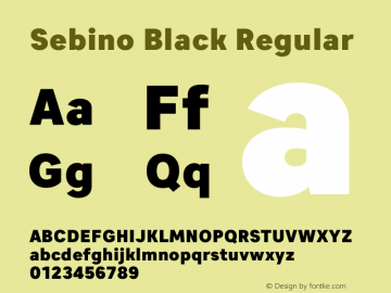 Sebino Black Regular Version 1.000 Font Sample
