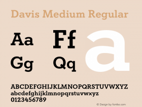 Davis Medium Regular Version 1.000 Font Sample
