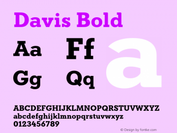 Davis Bold Version 1.000 Font Sample