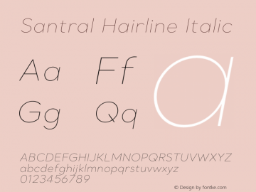Santral Hairline Italic Version 1图片样张