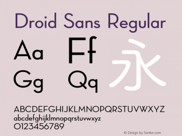 Droid Sans Regular Version 1.00 build 113图片样张