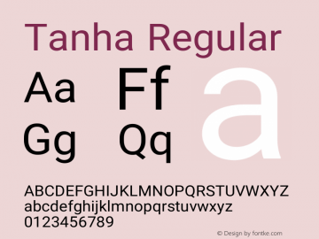 Tanha Regular Version 0.4 Font Sample