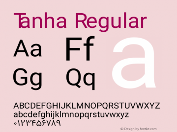 Tanha Regular Version 0.4 Font Sample