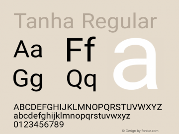 Tanha Regular Version 0.4.1 Font Sample