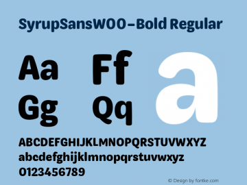 SyrupSansW00-Bold Regular Version 1.00 Font Sample