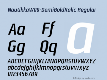 NautikkaW00-DemiBoldItalic Regular Version 1.10 Font Sample