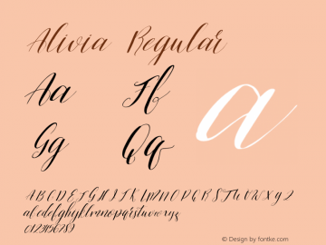 Alivia Regular Version 1.000 Font Sample