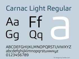 Carnac Light Regular Version 1.000 Font Sample