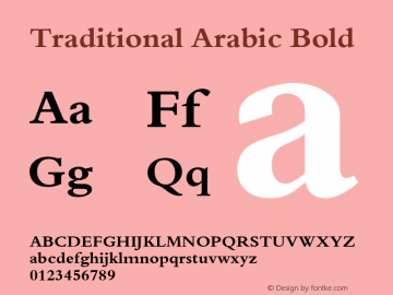 Traditional Arabic Bold Glyph Systems 5-April-96图片样张