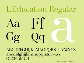 L'Education Regular 1.000 Font Sample