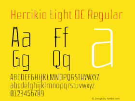 Hercikio Light DC Regular Version 1.000;PS 001.000;hotconv 1.0.70;makeotf.lib2.5.58329 Font Sample