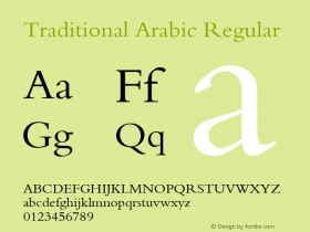 Traditional Arabic Regular Version 1.01 Font Sample