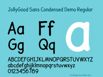 JollyGood Sans Condensed Demo Regular Version 1.0图片样张