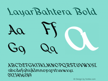 LayarBahtera Bold Version 1.00 January 1, 2011, initial release图片样张