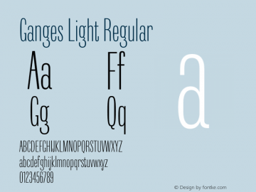 Ganges Light Regular Version 1.000;PS 001.000;hotconv 1.0.88;makeotf.lib2.5.64775图片样张