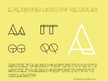 Evensong Hollow Regular Version 1.000 Font Sample