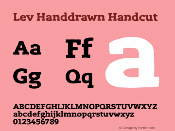 Lev Handdrawn Handcut Version 1.001 Font Sample