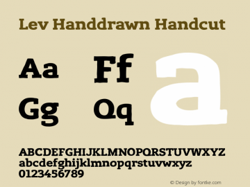 Lev Handdrawn Handcut Version 1.001 Font Sample