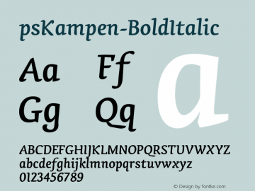 psKampen-BoldItalic ☞ Version 1.000;com.myfonts.easy.fontopia.pskampen.bold-italic.wfkit2.version.4qkQ图片样张