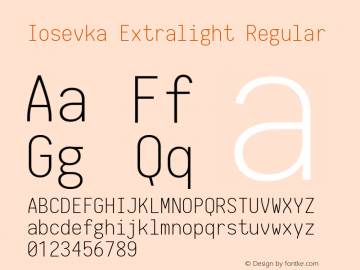 Iosevka Extralight Regular 1.10.1图片样张