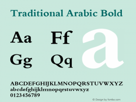 Traditional Arabic Bold Version 6.82 Font Sample