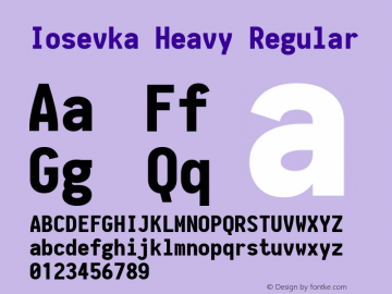 Iosevka Heavy Regular 1.10.1 Font Sample