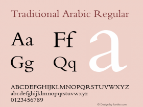 Traditional Arabic Regular Version 6.84 Font Sample