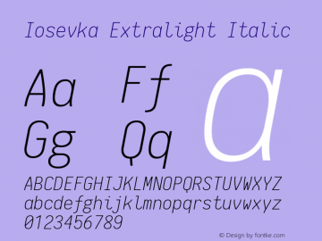 Iosevka Extralight Italic 1.10.1图片样张