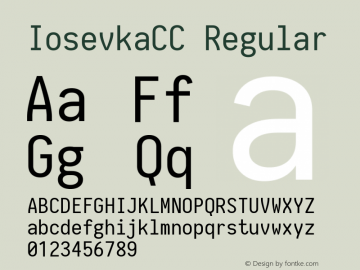 IosevkaCC Regular 1.10.1 Font Sample