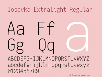 Iosevka Extralight Regular 1.10.1图片样张