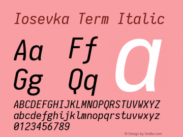 Iosevka Term Italic 1.10.1图片样张