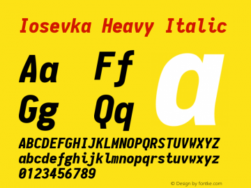 Iosevka Heavy Italic 1.10.1图片样张