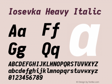 Iosevka Heavy Italic 1.10.1图片样张