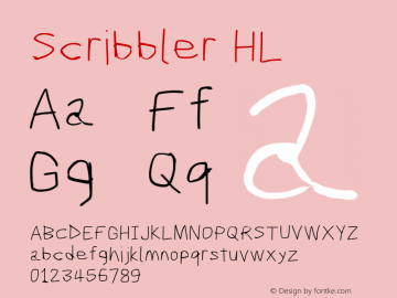 Scribbler HL Version 1.001 Font Sample