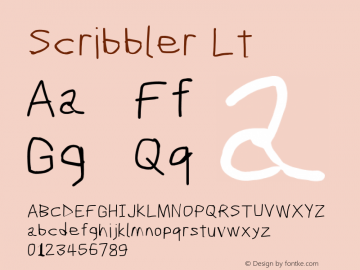 Scribbler Lt Version 1.001 Font Sample