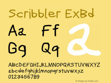 Scribbler ExBd Version 1.001 Font Sample