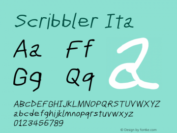 Scribbler Ita Version 1.001 Font Sample