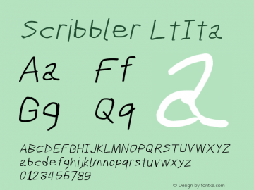 Scribbler LtIta Version 1.001 Font Sample