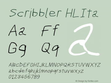 Scribbler HLIta Version 1.001 Font Sample